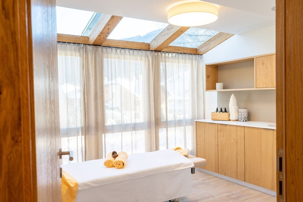 A room for wellness treatments at Hotel Prägant; © Mathias Prägant
